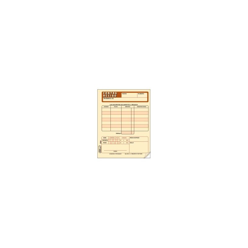 Contra Recibo Printaform 2064 1/4 Carta 25 Jgos. Canario