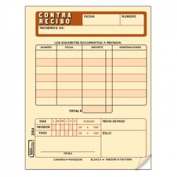 Contra Recibo Printaform 2064 1/4 Carta 25 Jgos. Canario