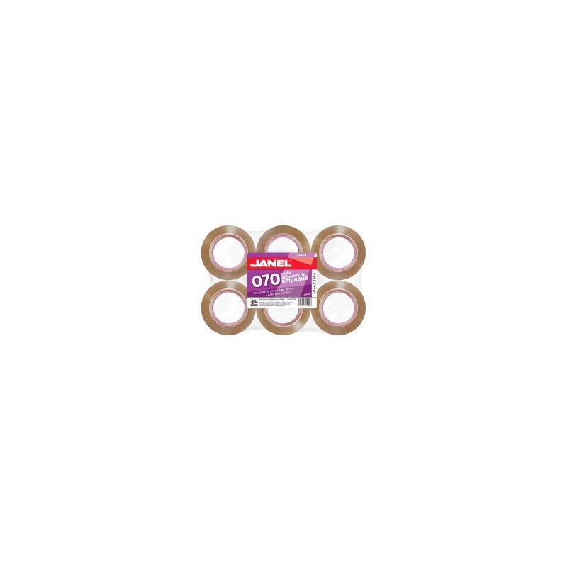 Cinta Adhesiva Empaque Canela Janel 070, 48 mm x 150 m, Adhesivo Acrílico
