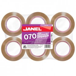 Cinta Adhesiva Empaque Canela Janel 070, 48 mm x 150 m, Adhesivo Acrílico