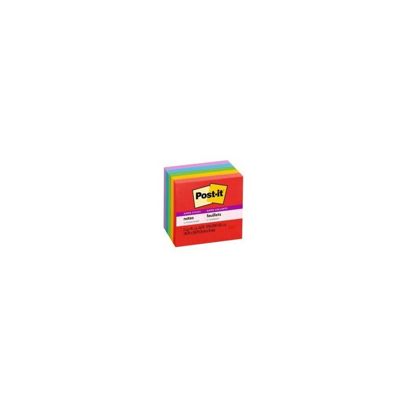 Cubo Post-it Super Sticky Electric Glow 7.6 x 7.6 cm C/450 h.