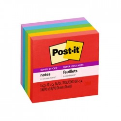 Cubo Post-it Super Sticky Electric Glow 7.6 x 7.6 cm C/450 h.