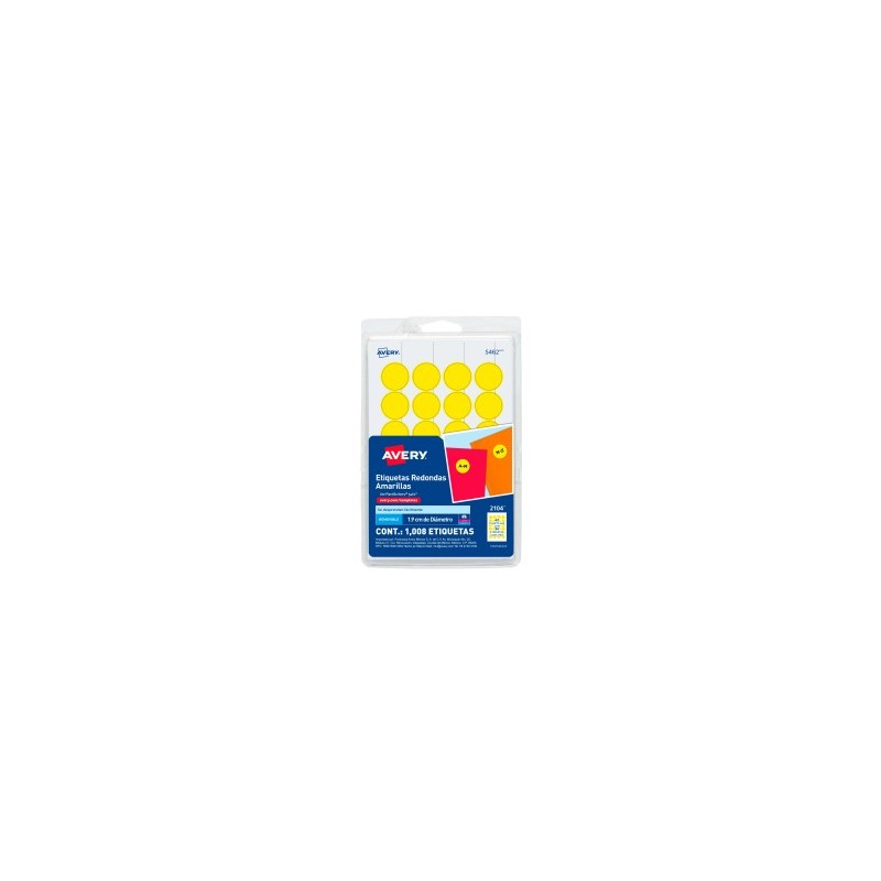 Etiqueta Redonda Amarillo Avery 2104 3/4" Bl/1008