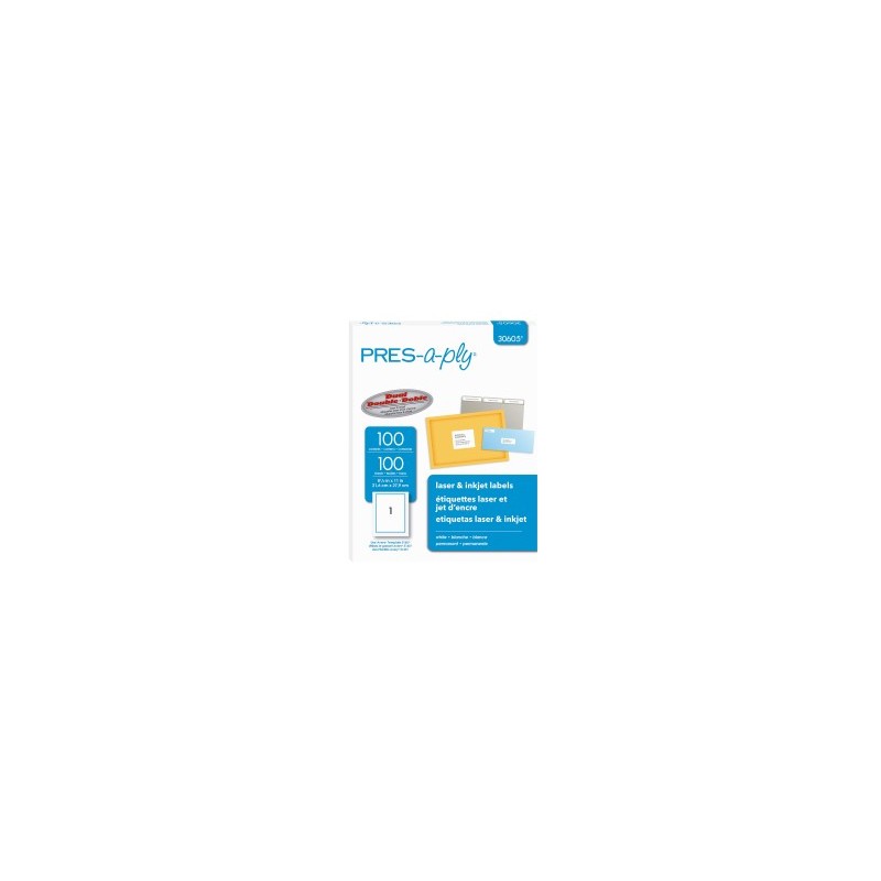 Etiqueta Laser Presaply 30605 1/100 21.6 X 27.9 Cm 8 1/2 X 11\" Carta"