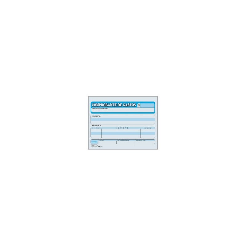 Comprobante De Gastos Printaform 2053 1/4 Carta 50 H. Azul