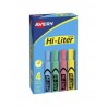 Marcatextos Avery Hi-Liter Bl/4 Pastel, Punta Cincel