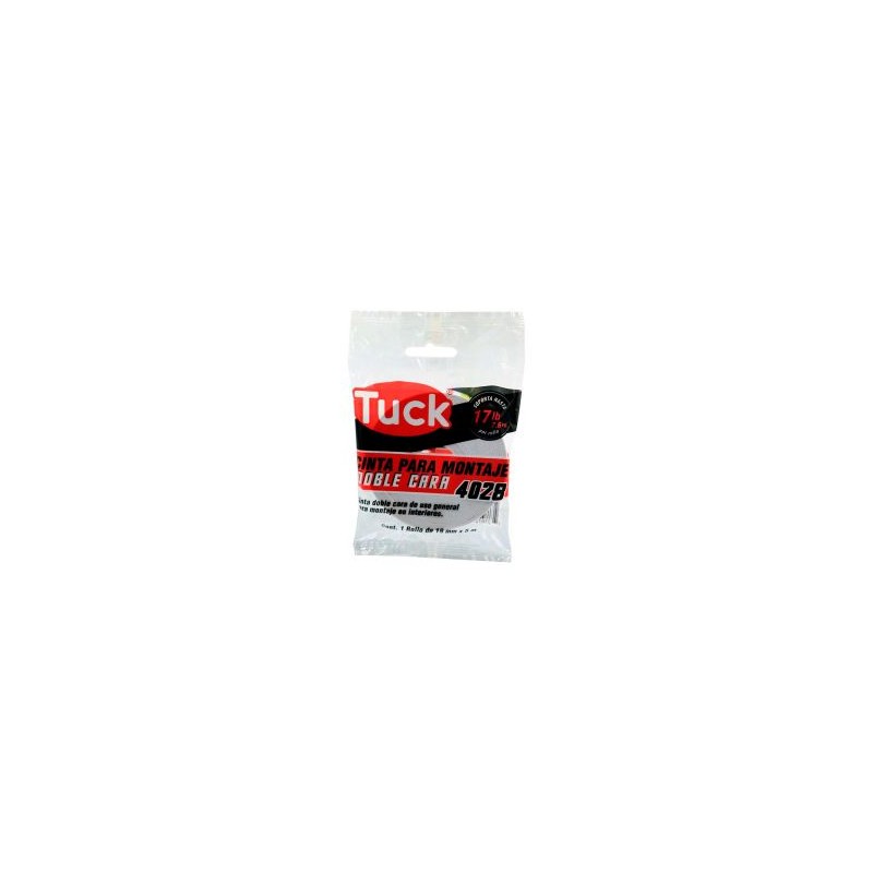 Cinta Adhesiva Doble Capa Tuk 4028, 19 mm x 5 m.