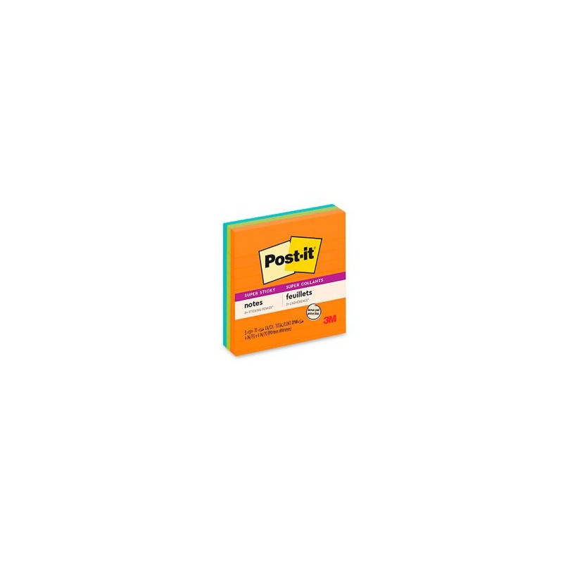 Block Post-it Raya Super Sticky 10.1 x 10.1 cm C/210 h.