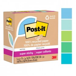 Block Post-it Super Sticky Oasis 7.6 x 7.6 cm C/350 h.