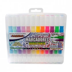 Plumones Doble Punta Pascua C/12 Cincel y Fino