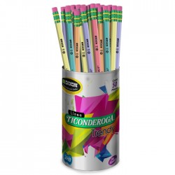 Lápiz de Grafito #2 Ticonderoga Hexagonal Pastel C/50