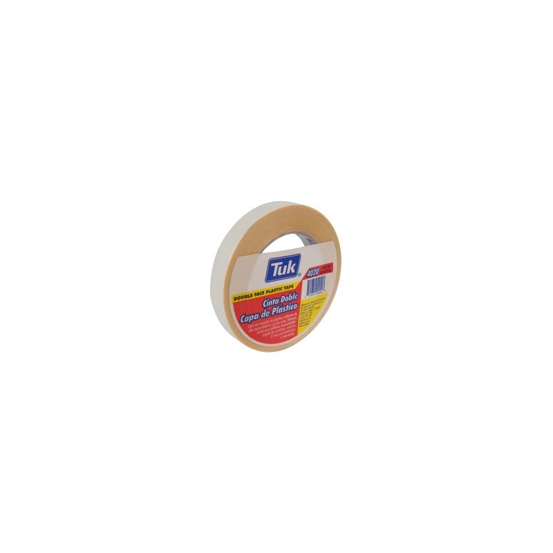 Cinta Adhesiva Doble Capa Tuk 4020, 18 mm x 50 m. Poliéster