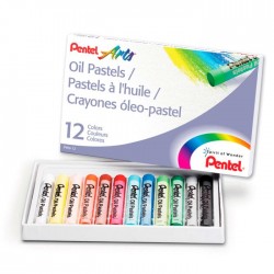 Gises Pastel Pentel PHN-12 para Acuarela con 12 piezas