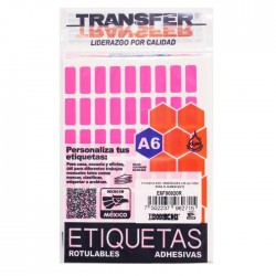 Etiqueta Flourec. Rosa Transfer E6F00820R 08 X 20 Mm. C/324