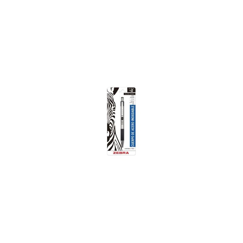 Bolígrafo Roller Gel Metálico Retráctil Punto Fino 0.7 mm Zebra G-301 Bl/1 Negro