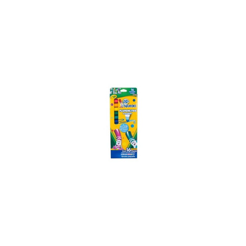 Plumones Crayola Pip-Squeaks C/16 Lavables