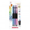 Bolígrafo Retráctil Gel Punto Fino 0.5 mm Zebra Sarasa Clip Decoshine Bl/3 Pastel
