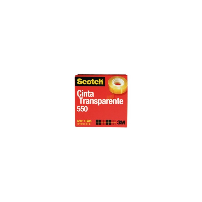 Cinta Adhesiva Celofán Scotch 550, 19 mm x 33 m.