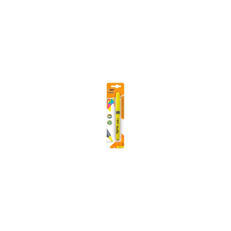 Marcatextos Bic Marking Grip Bl/1 Amarillo, Punta Cincel