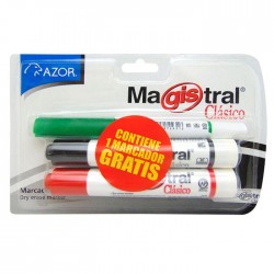 Marcador para Pintarrón Magistral Clásico Bl/2 Punta Cincel