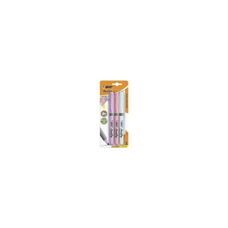 Marcatextos Bic Marking Grip Bl/3 Pastel, Punta Cincel