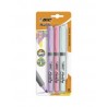 Marcatextos Bic Marking Grip Bl/3 Pastel, Punta Cincel