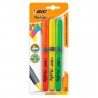 Marcatextos Bic Marking Grip Bl/3 Surtidos, Punta Cincel