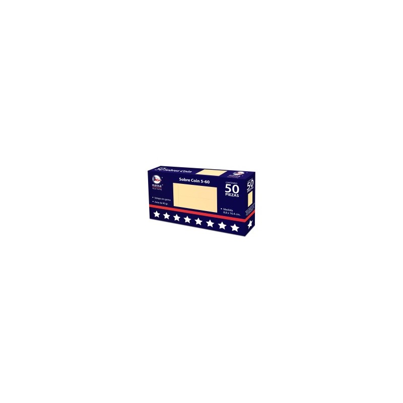 Sobre Coin Ante Nassa 5-60 IM0166 C/50 8.8 x 16.4 cm. 90 g.